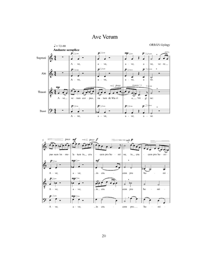 György Orbán: Latin Mixed Choirs 2. (SATB)