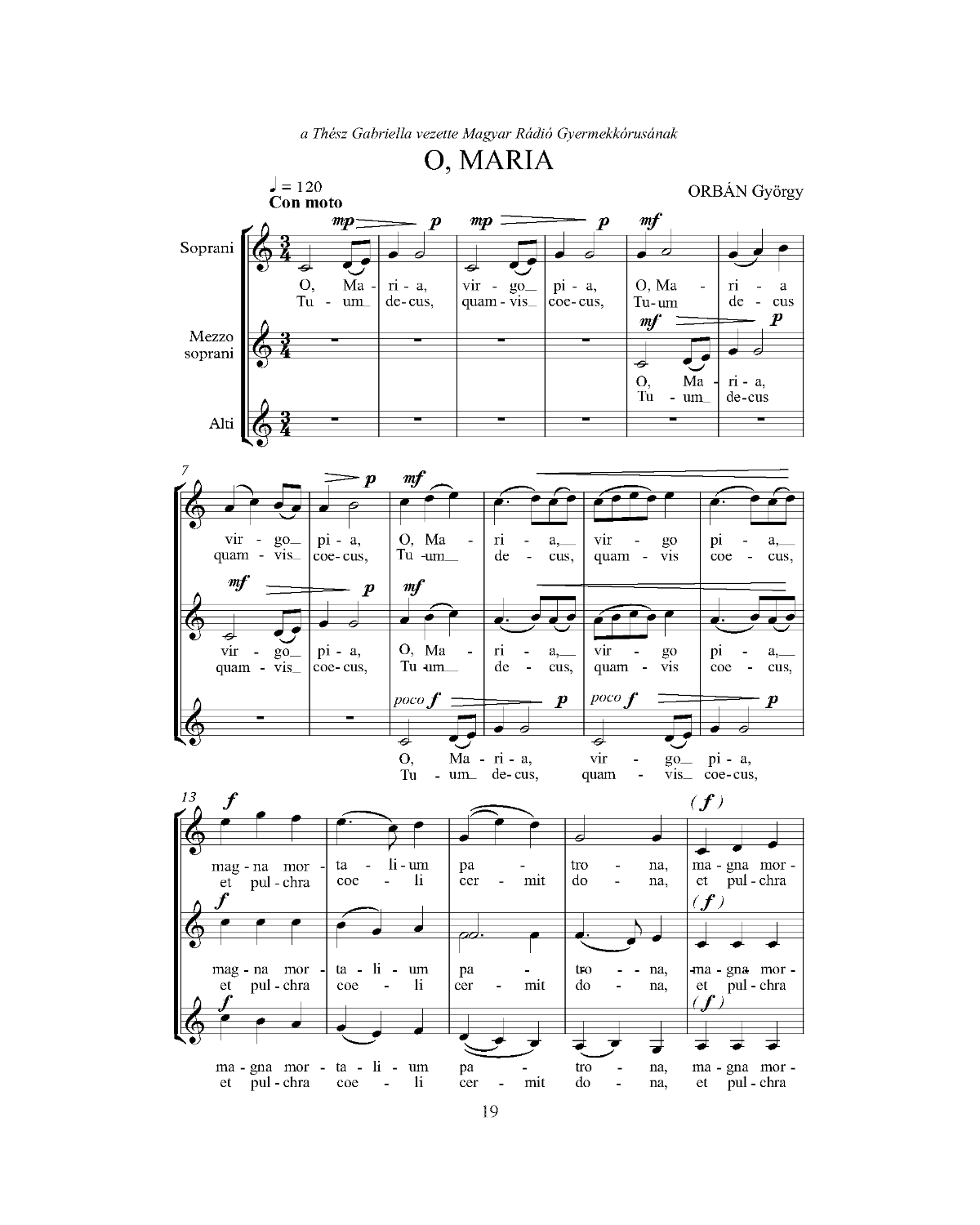 György Orbán: Latin Female Choirs (SSA)