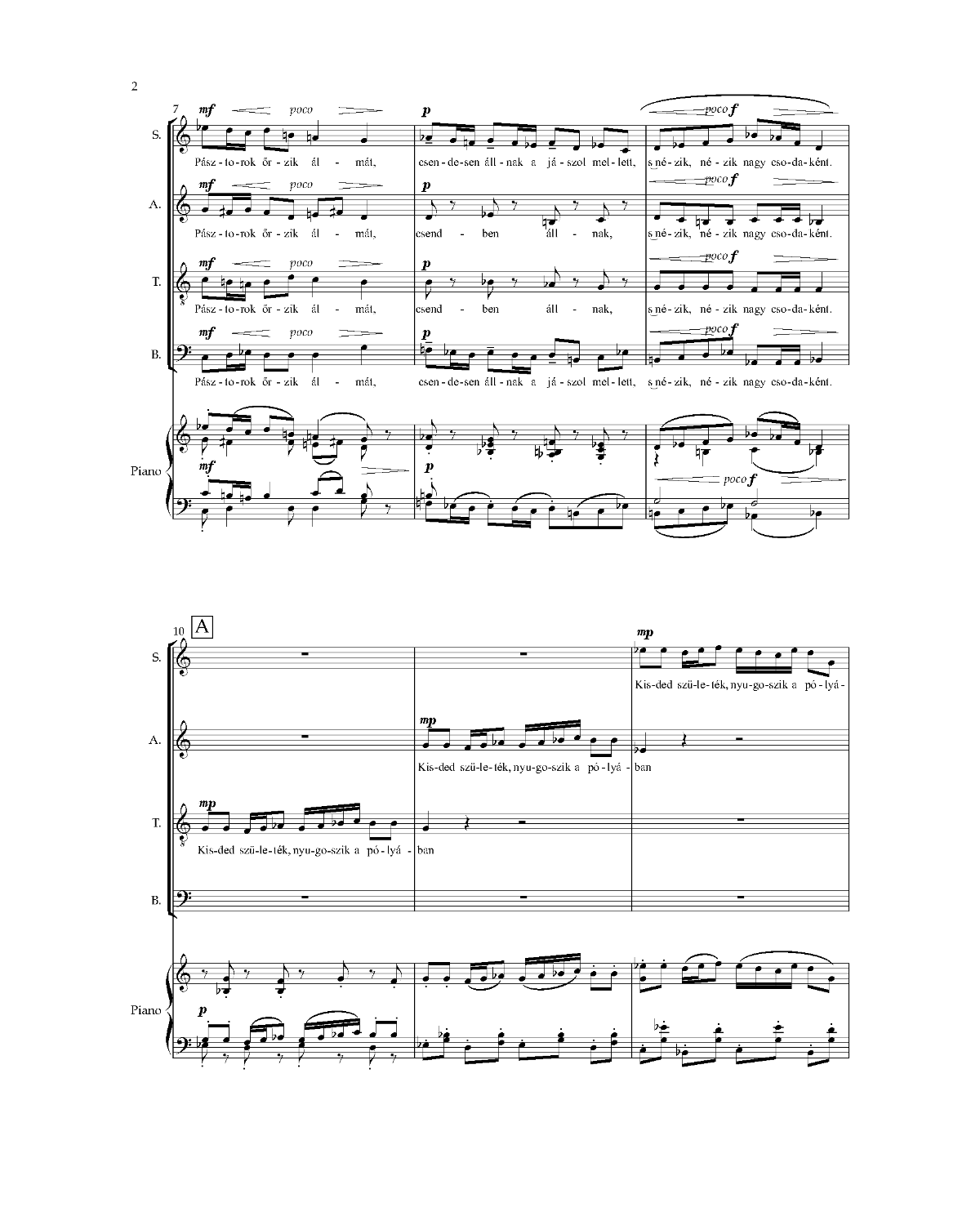 György Orbán: Gyermek születék (SATB, piano)