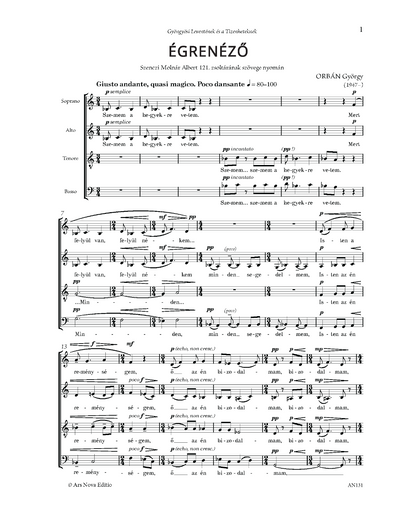 György Orbán: Égrenéző (SATB)