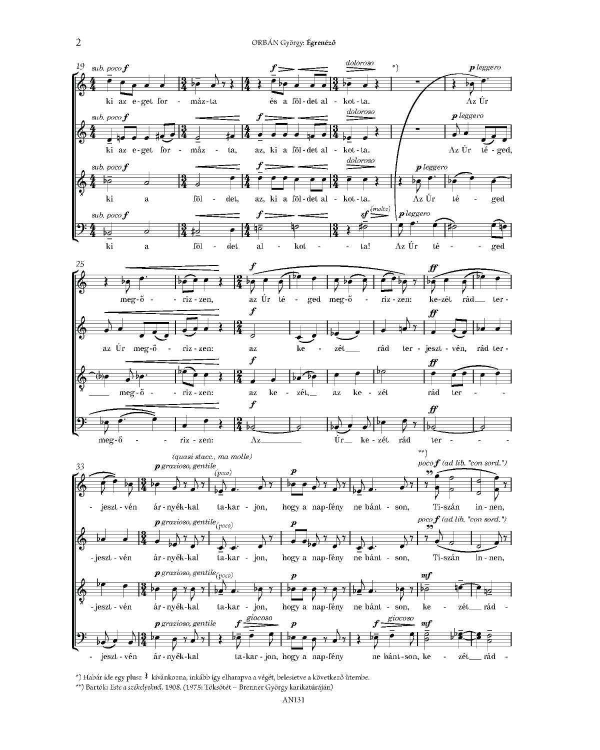 György Orbán: Égrenéző (SATB)