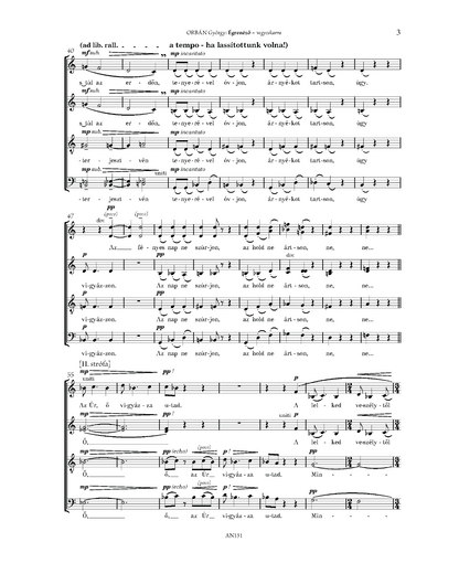 György Orbán: Égrenéző (SATB)