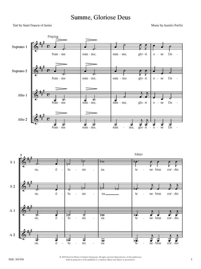 Aurelio Porfiri: Summe, Gloriose Deus (SSA)