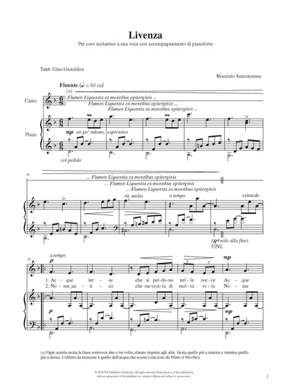 Maurizio Santoiemma: Livenza (Unison, Piano)