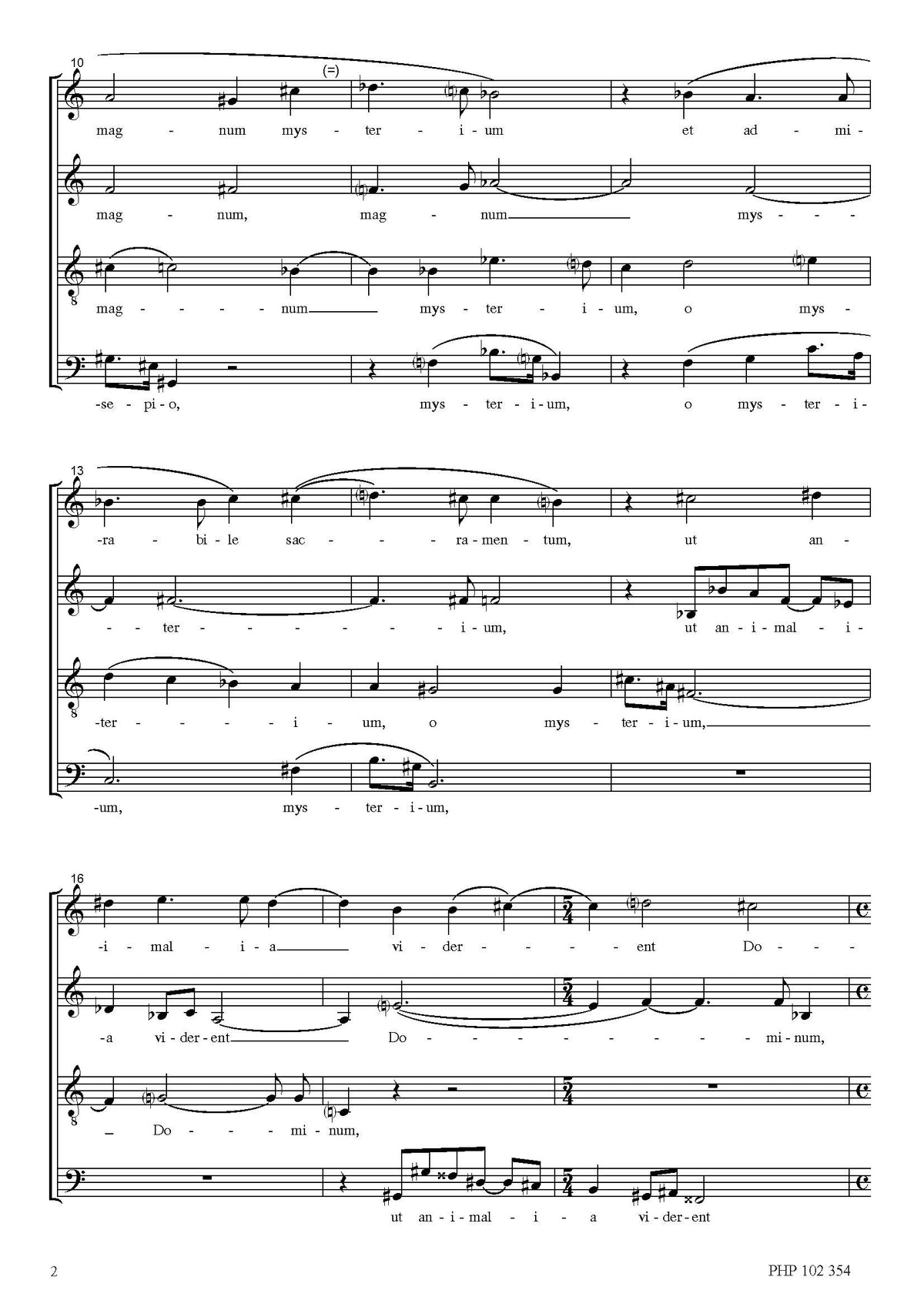 János Vajda: O magnum mysterium (SATB)