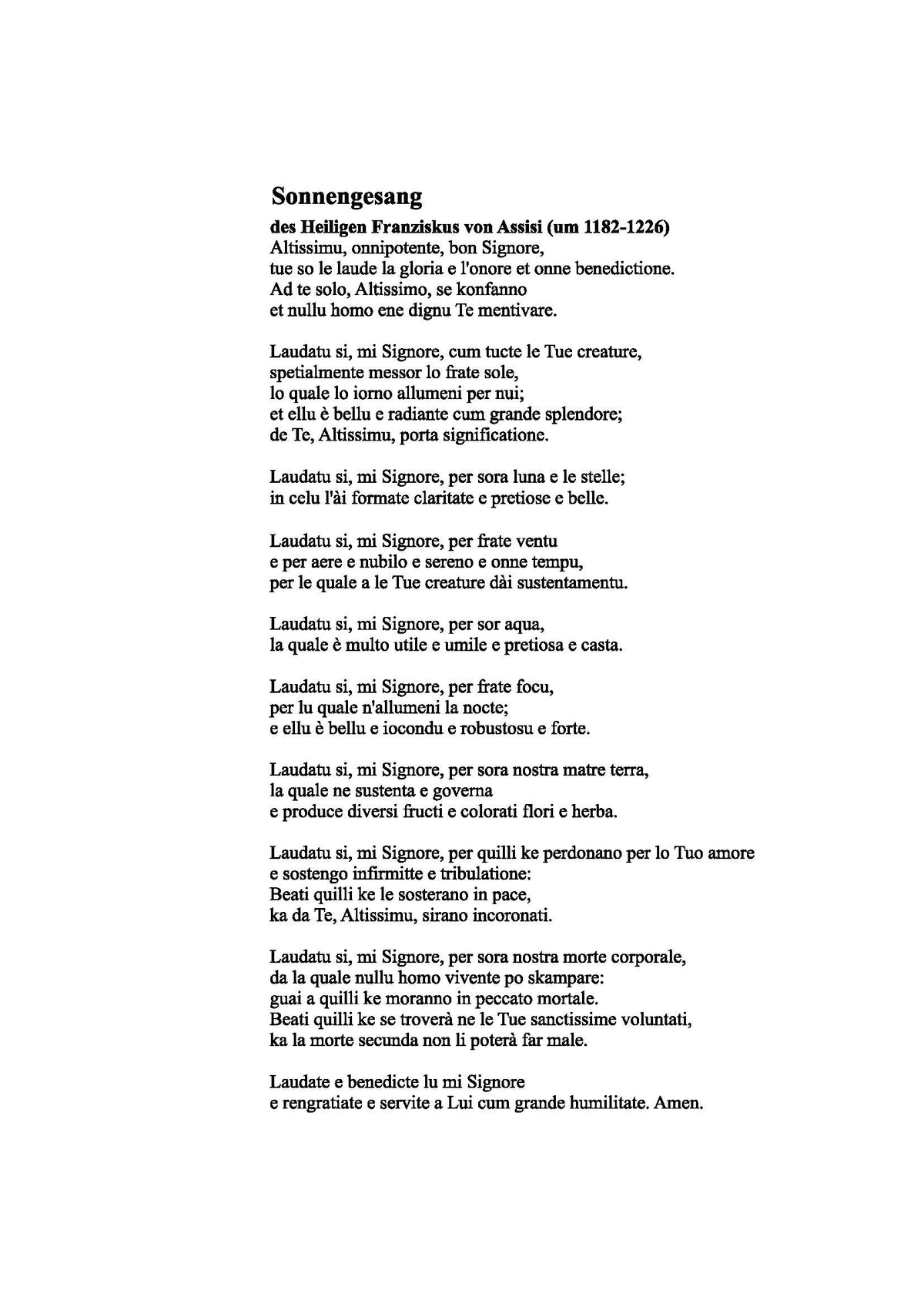 Herbert Paulmichl: Der Sonnengesang (SATB, soprano solo, orchestra)