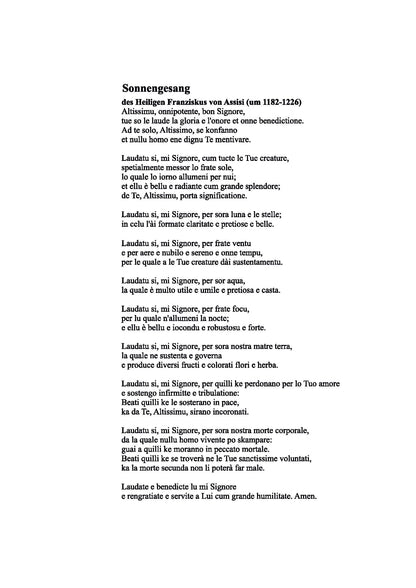 Herbert Paulmichl: Der Sonnengesang (SATB, soprano solo, orchestra)