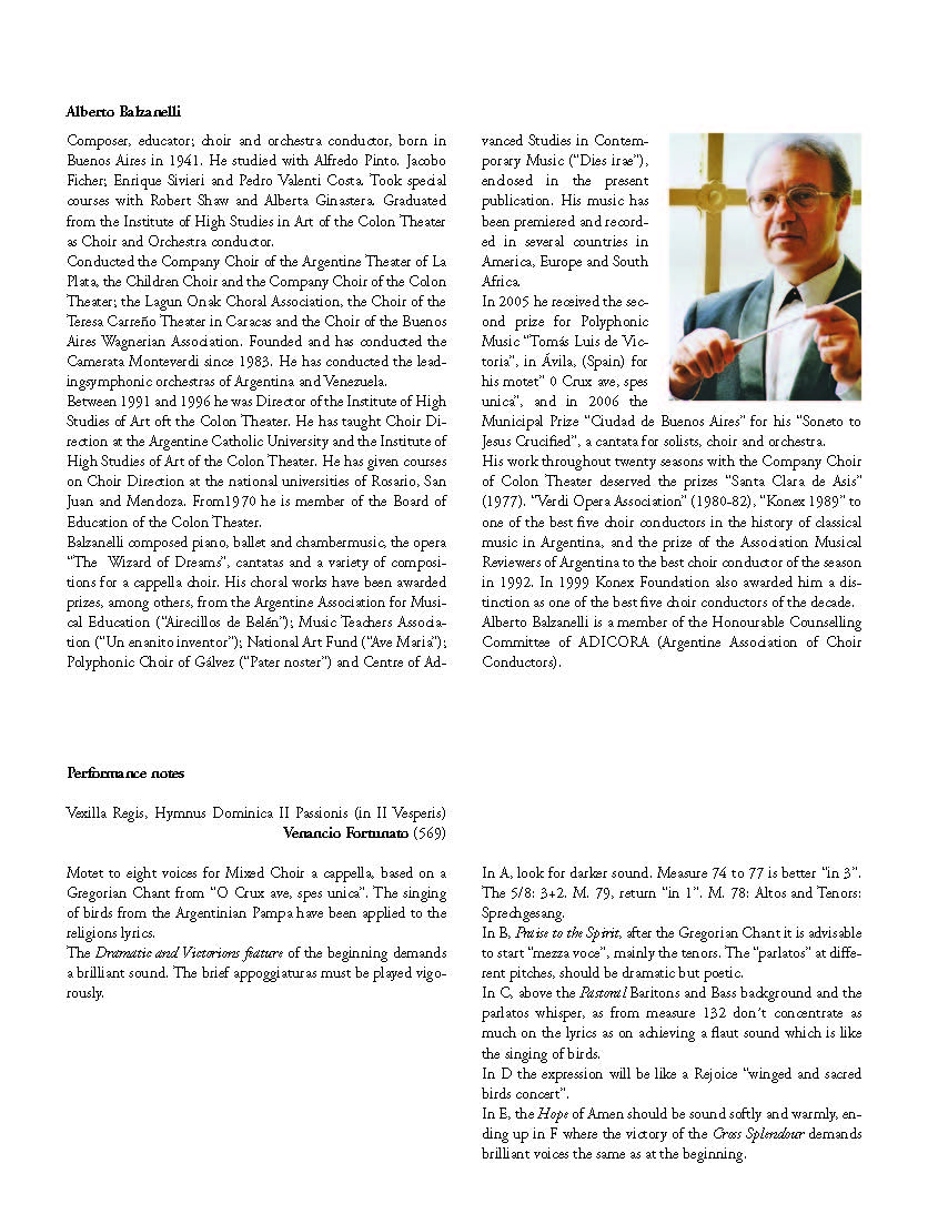 Alberto Balzanelli: O crux ave, spes unica (SATB)