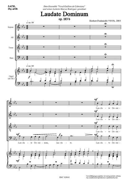 Herbert Paulmichl: Laudate Dominum (SATB)