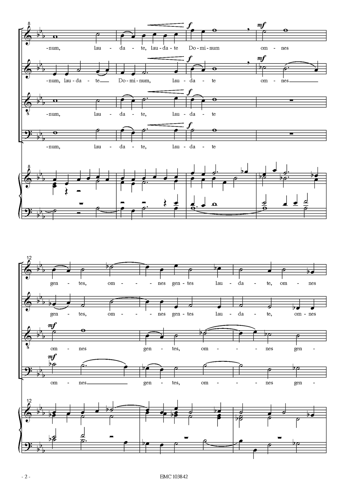 Herbert Paulmichl: Laudate Dominum (SATB)