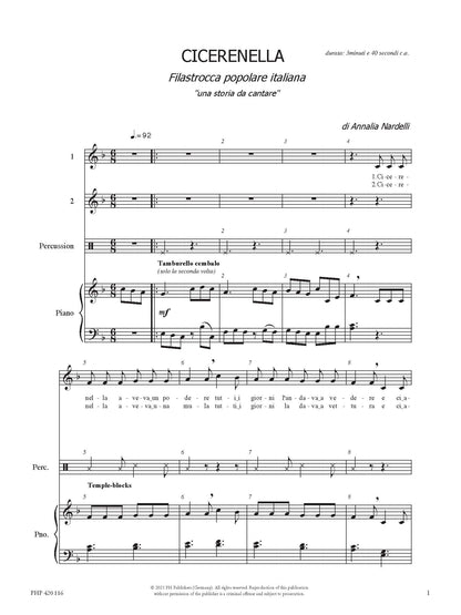 Annalia Nardelli: Cicerenella (SA, zongora, ütőhangszer)