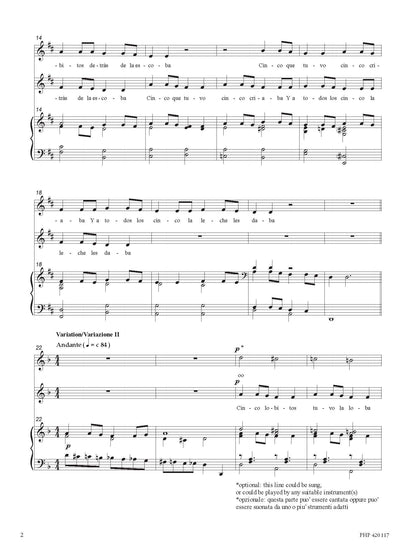 Paul Ayres: Variations on Cinco Lobitos (SSAA, zongora)