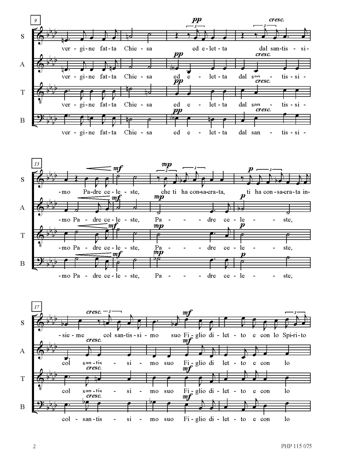 Battista Pradal: Saluto alla Beata Vergine Maria (SATB)