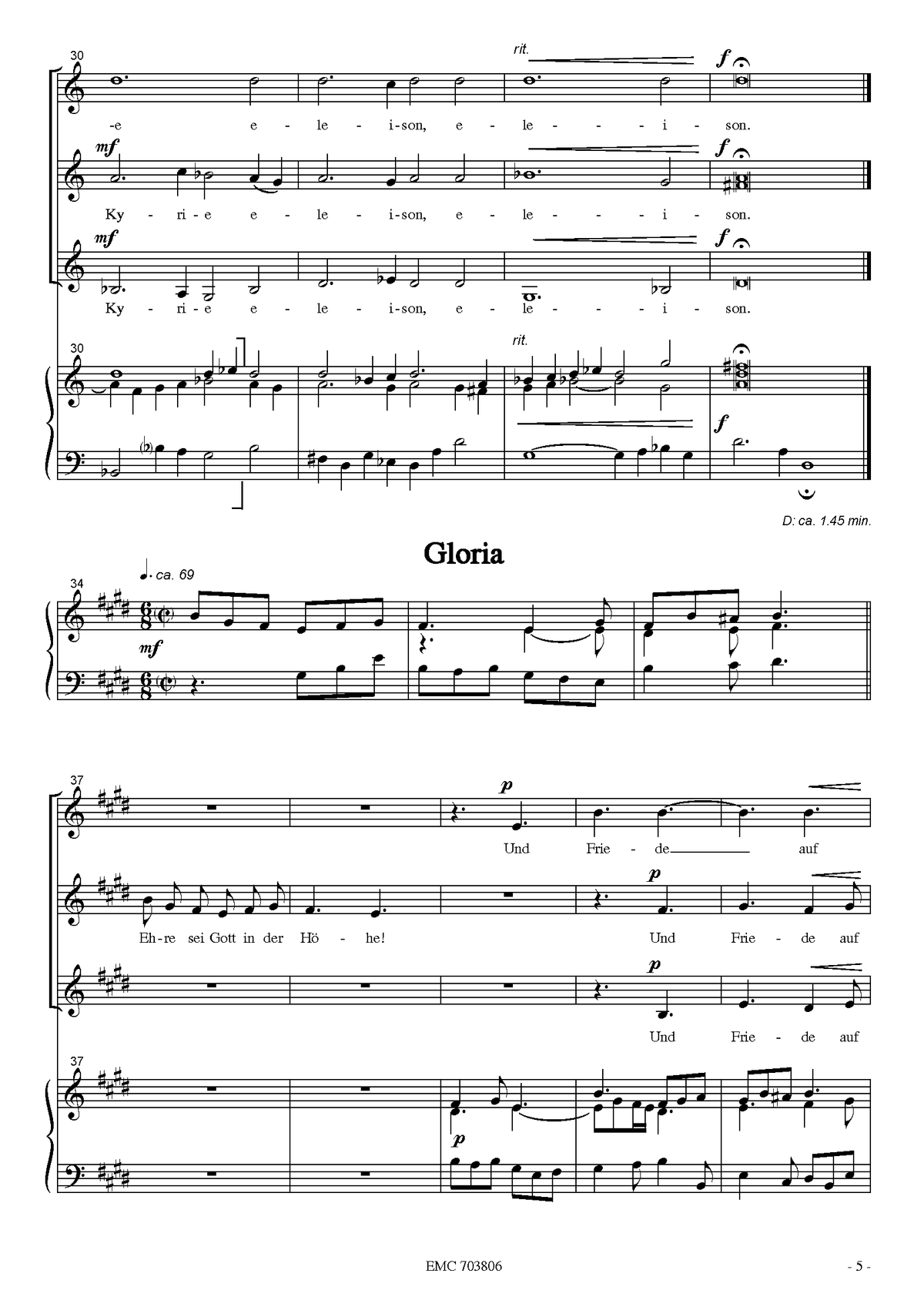 Herbert Paulmichl: Missa brevis (SATB, orgona)