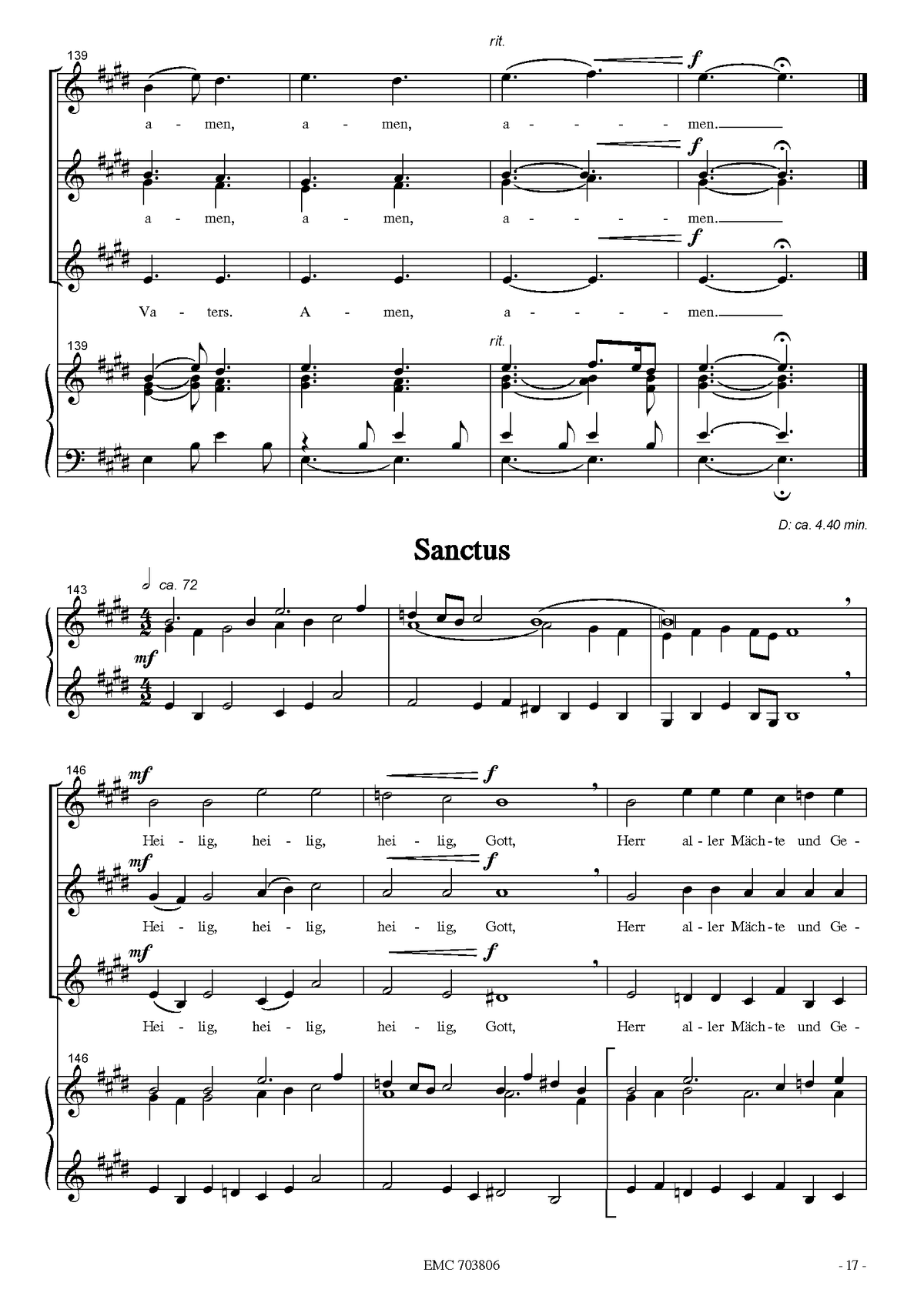 Herbert Paulmichl: Missa brevis (SATB, orgona)