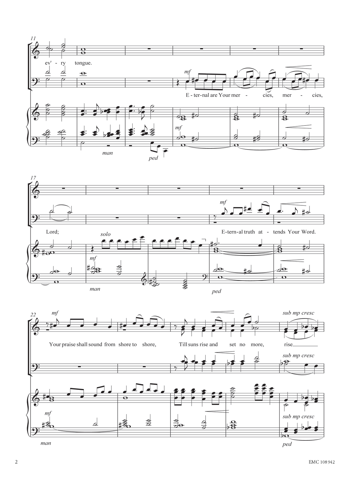 Colin Mawby: From all that Dwell below the Skies (SATB, orgona)