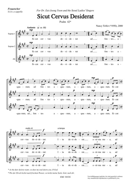 Nancy Telfer: Sicut Cervus Desiderat (SSA)