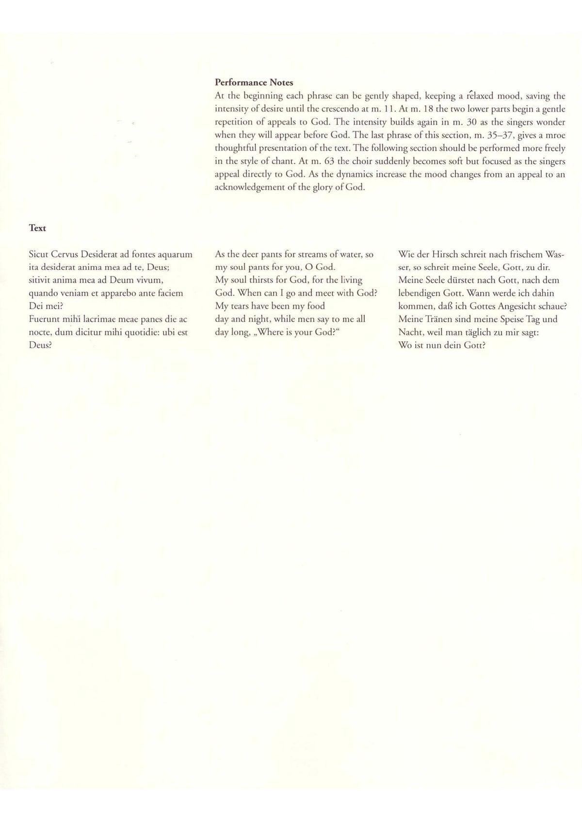 Nancy Telfer: Sicut Cervus Desiderat (SSA)
