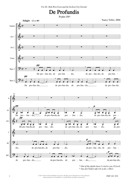 Nancy Telfer: De Profundis (SSAATTBB)