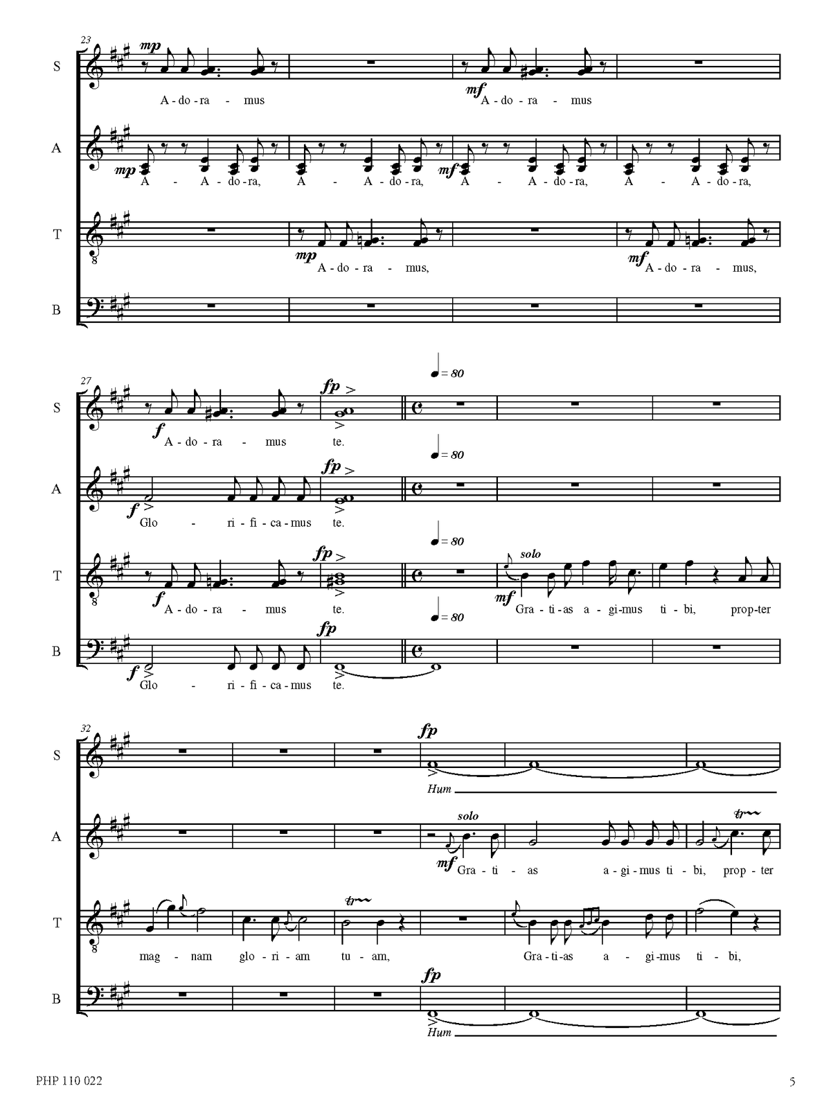 Ivan Yohan: Gloria (SATB)
