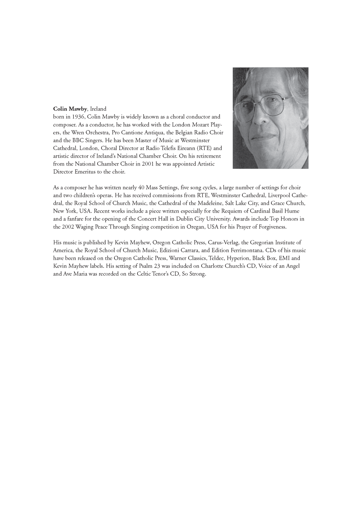 Colin Mawby: Ad Invocandum Spiritum Sanctum (SATB)