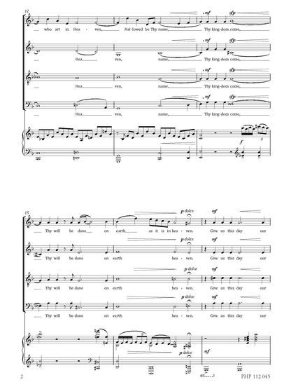 Warren Lee: The Lord’s Prayer (SATB, zongora)