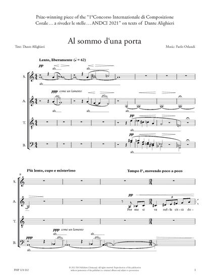 Paolo Orlandi: Al sommo d’una porta (SSAATTBB)