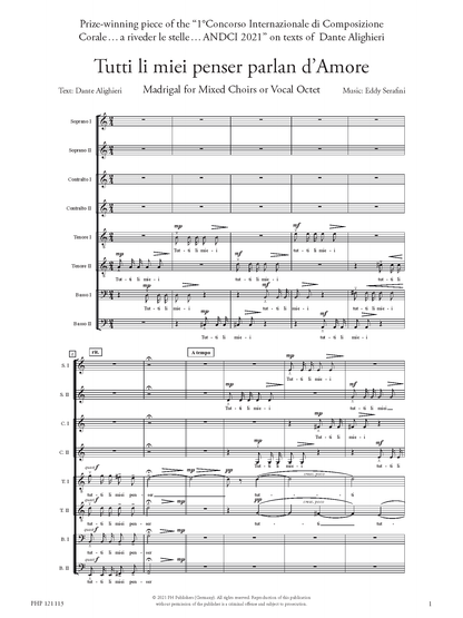 Eddy Serafini – Tutti li miei penser parlan d’Amore (SATB)
