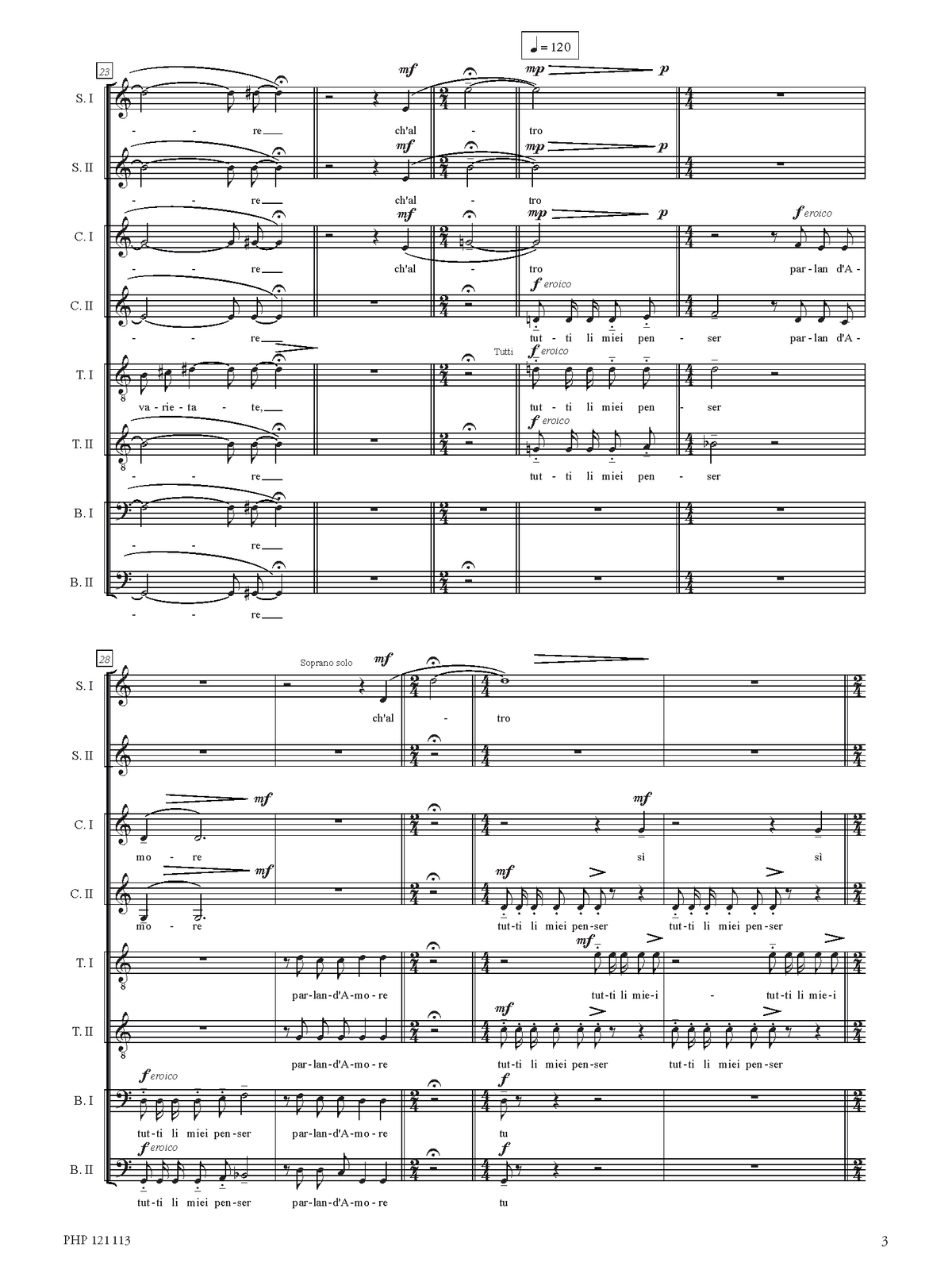 Eddy Serafini – Tutti li miei penser parlan d’Amore (SATB)