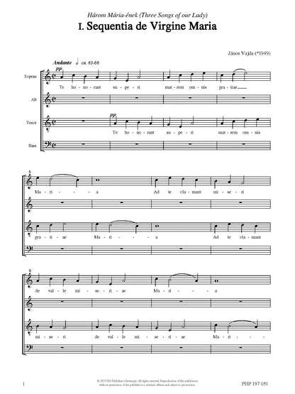 János Vajda: Three Songs of our Lady (SATB)