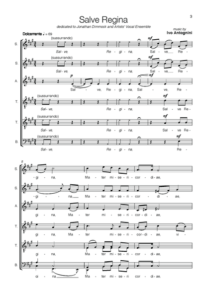 Ivo Antognini: Salve Regina (SSATTB)