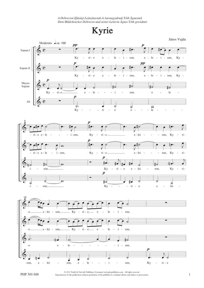 János Vajda – Missa in D (SSSAA)