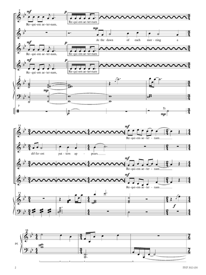 Nancy Telfer: Requiem aeternam (SSAA, zongora, ütőshangszer)