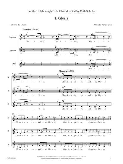 Nancy Telfer: Gloria (SSA)