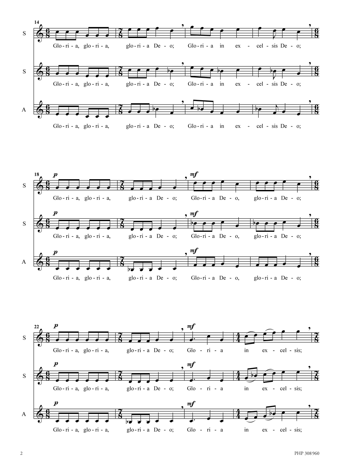 Nancy Telfer: Gloria (SSA)