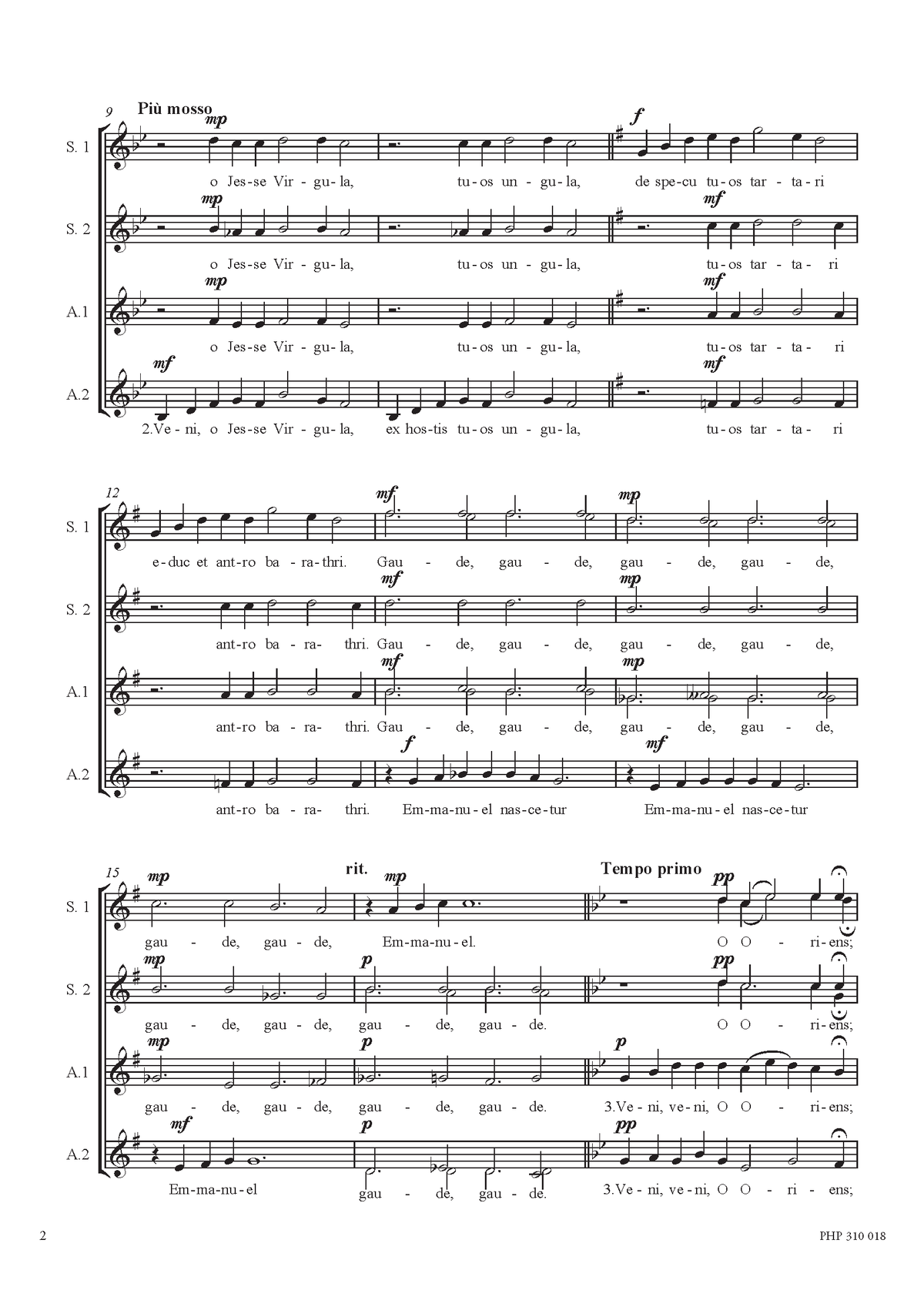Vytautas Miškinis: Veni, Veni, Emmanuel (SSAA)