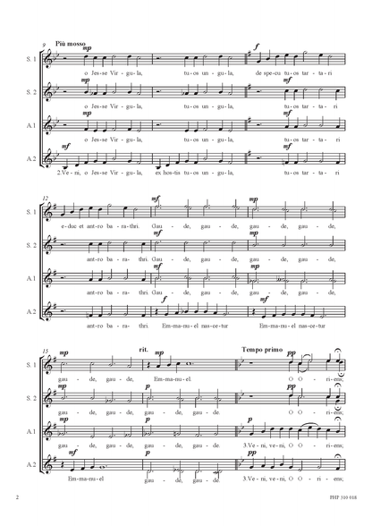 Vytautas Miškinis: Veni, Veni, Emmanuel (SSAA)