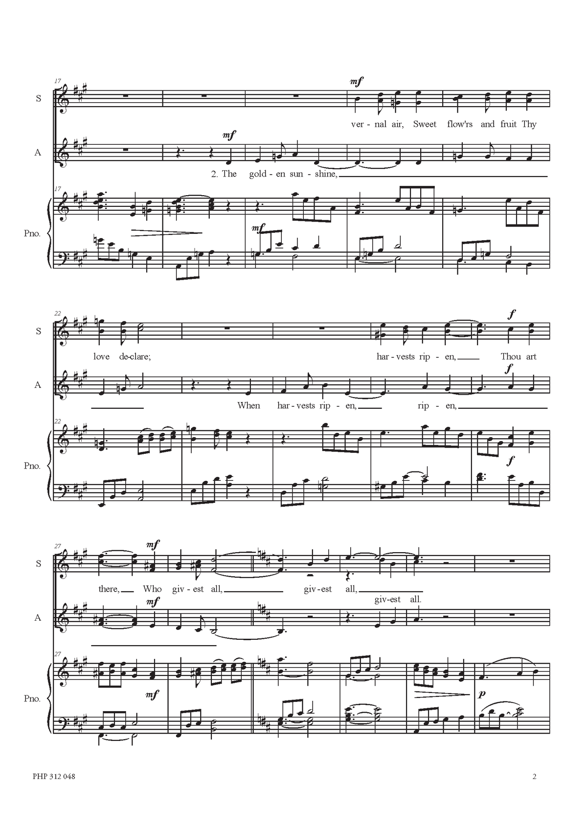 Ruth Watson Henderson: Giver of All (SSA, Klavier)