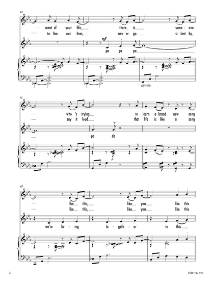 Ivo Antognini: This Song (SA, zongora)