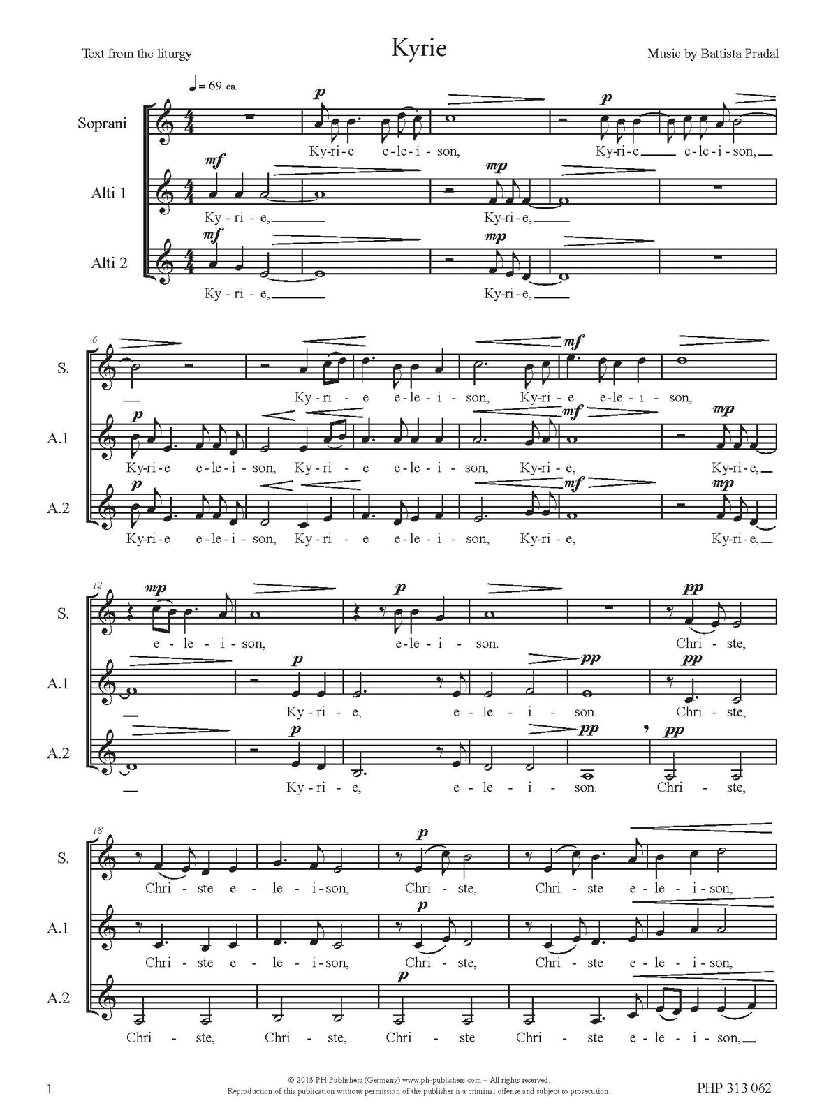 Battista Pradal: Kyrie (SAA)