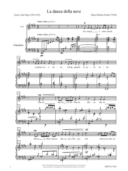 Battista Pradal: La danza della neve (2 voices, piano)
