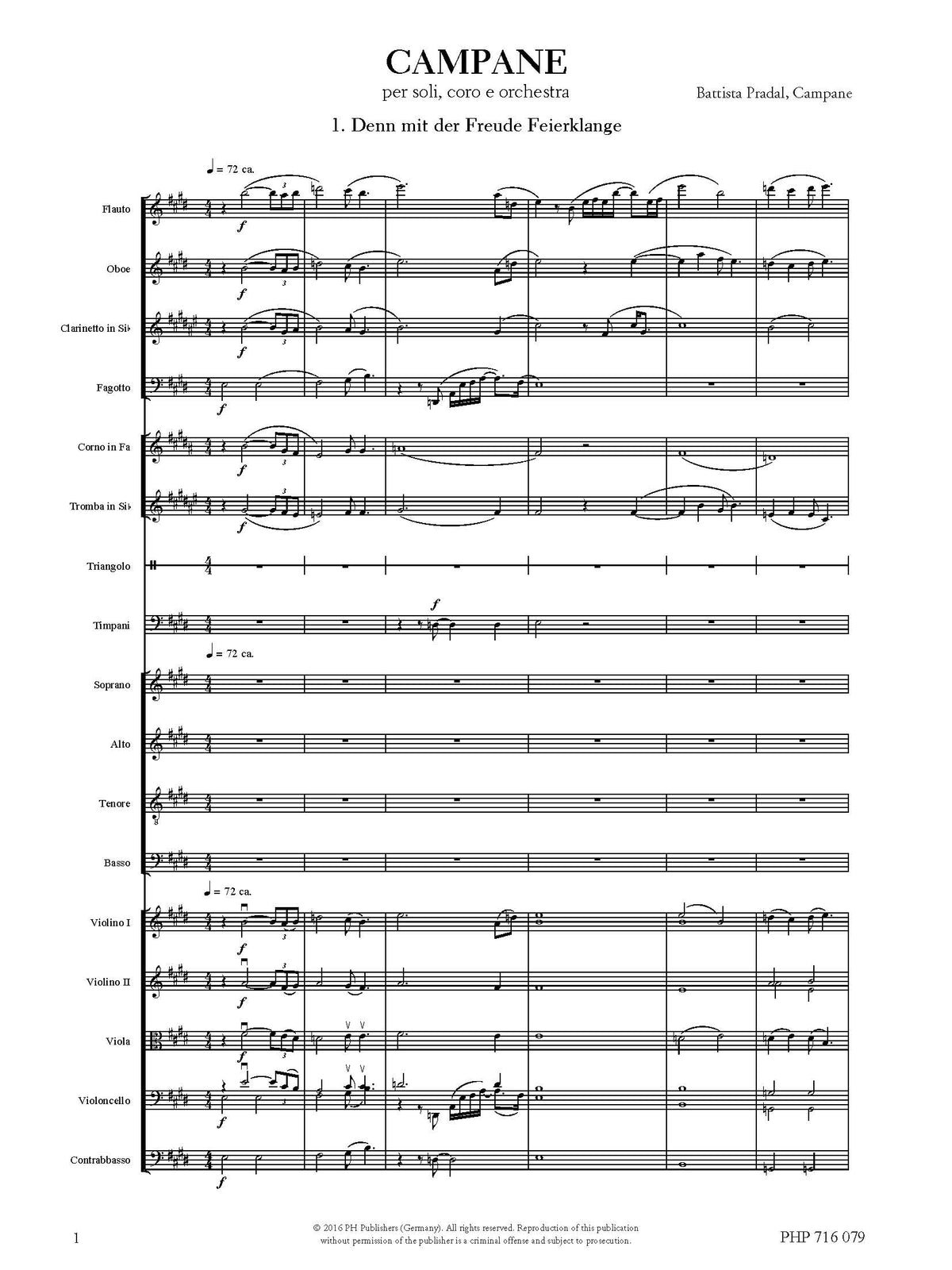 Battista Pradal: Campane (SATB, zenekar)